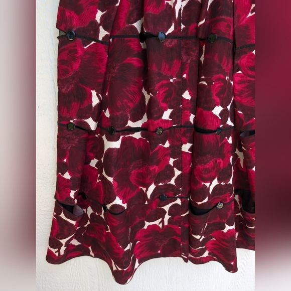Marc Jacobs 100% Silk Tiered Sleeveless Floral Dress Formal Cocktail Size 2 - Picture 5 of 10